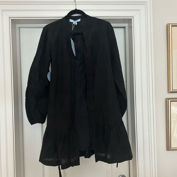 Hill House Home Yara Mini Dress Black Embroidered size small - Picture 3 of 7